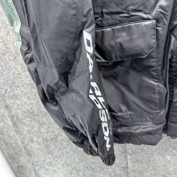 Harley Davidson Jacket Men's Medium Biker Black Orange Windbreaker Full Zip - Picture 8 of 14